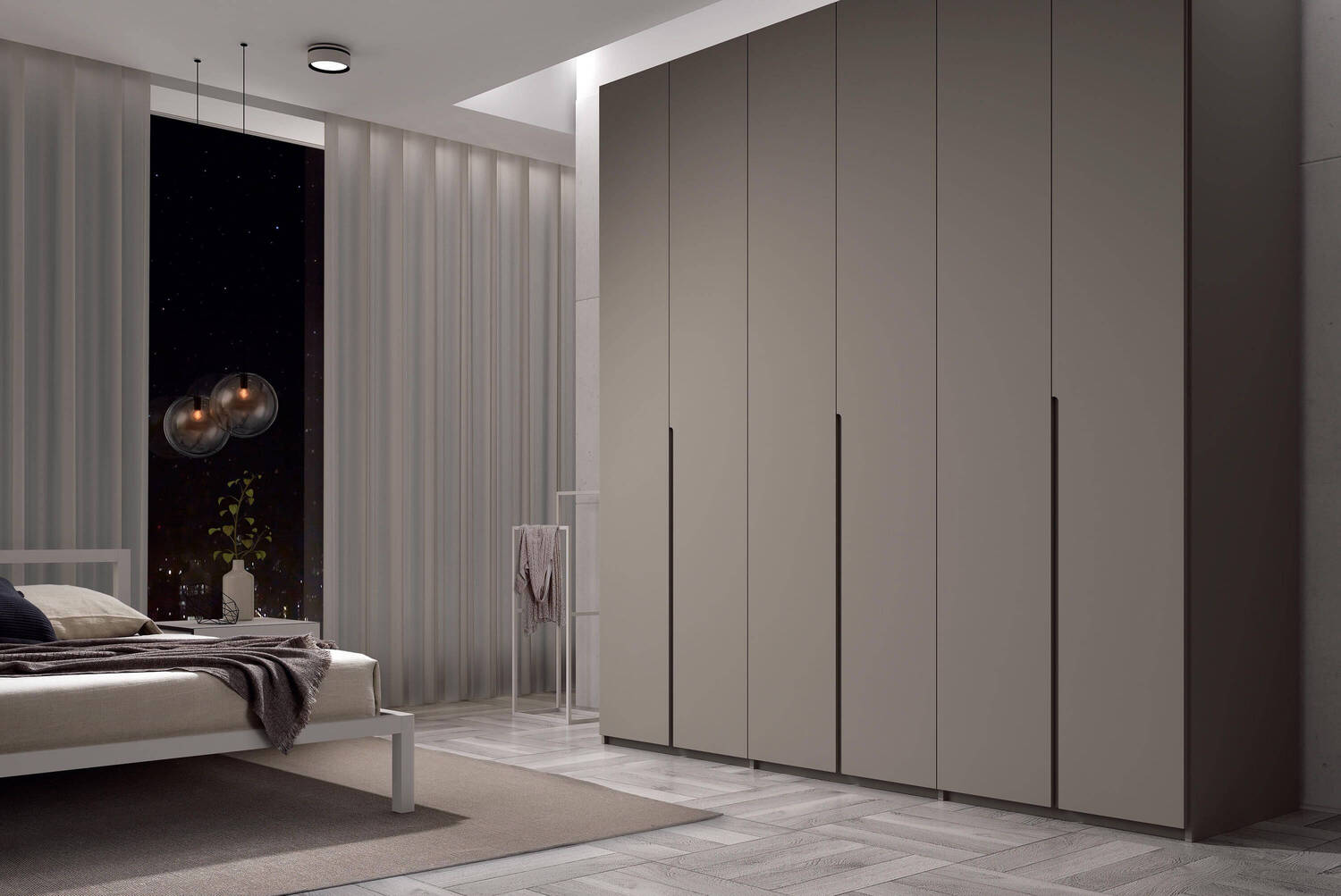 /Черный встроенный шкаф-купе №251